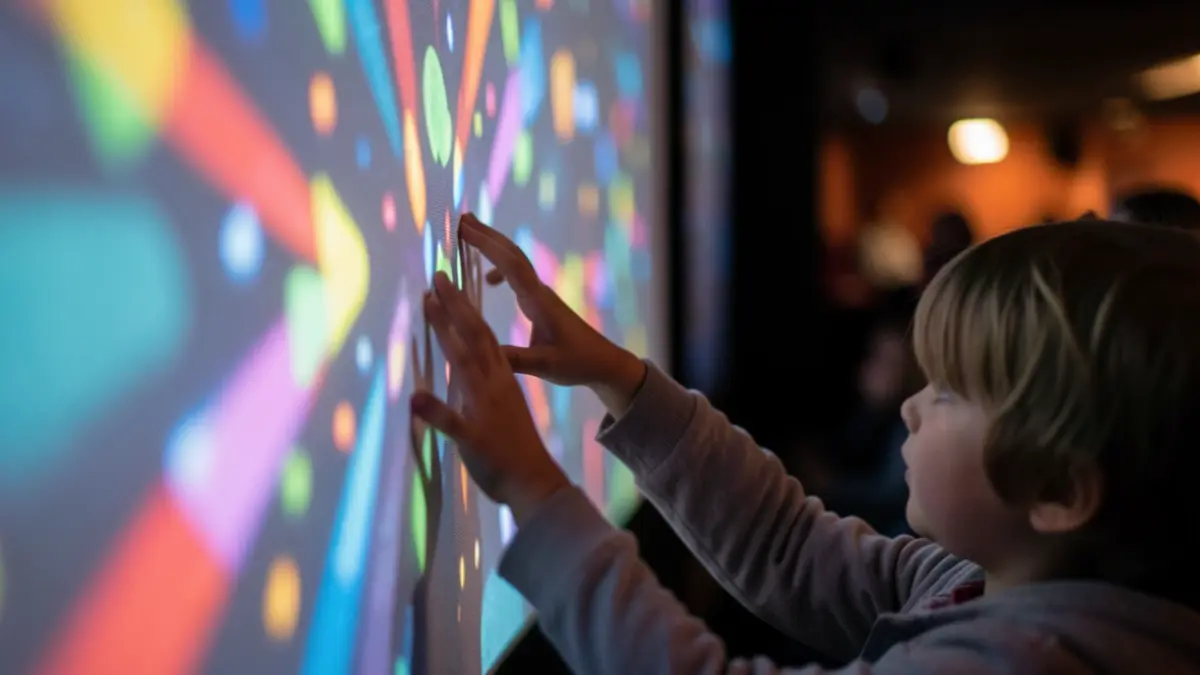 Generic image of a child's hand reaching towards a cinema screen.
