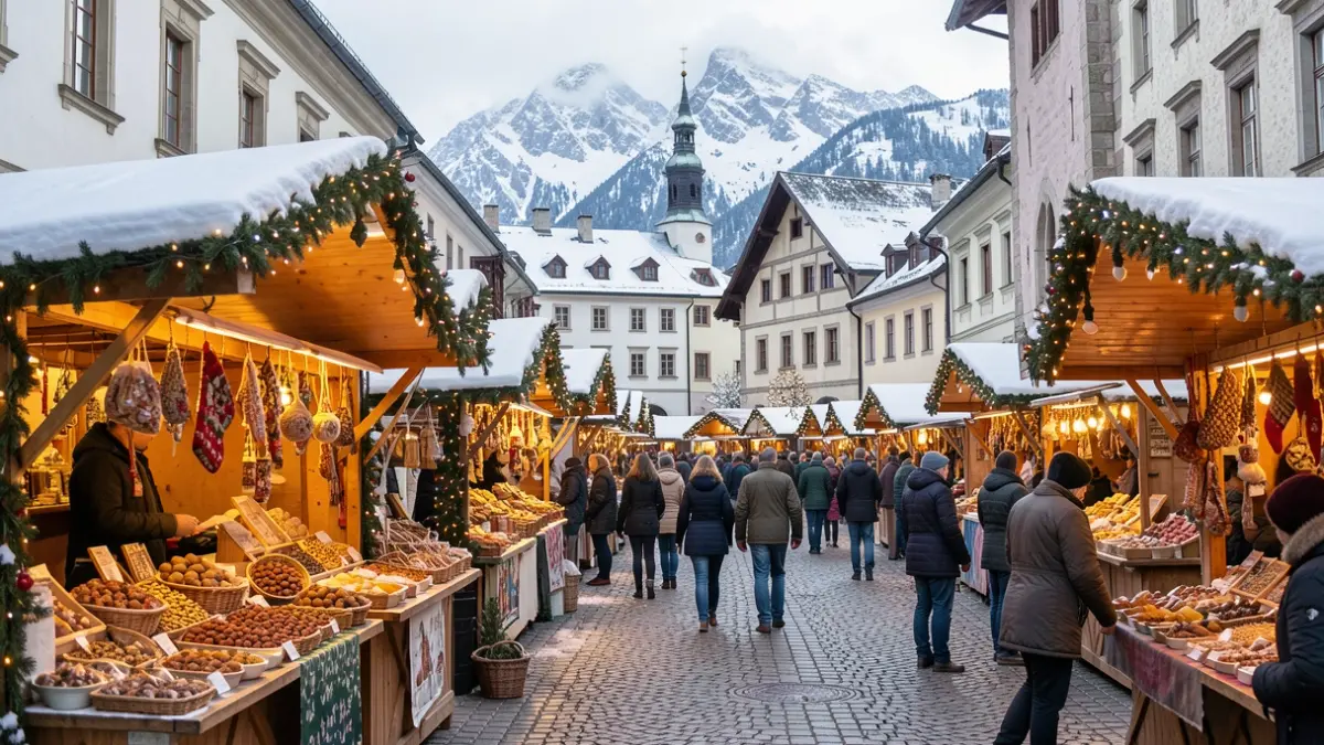 Generic image: with artisan stalls and warm lights.