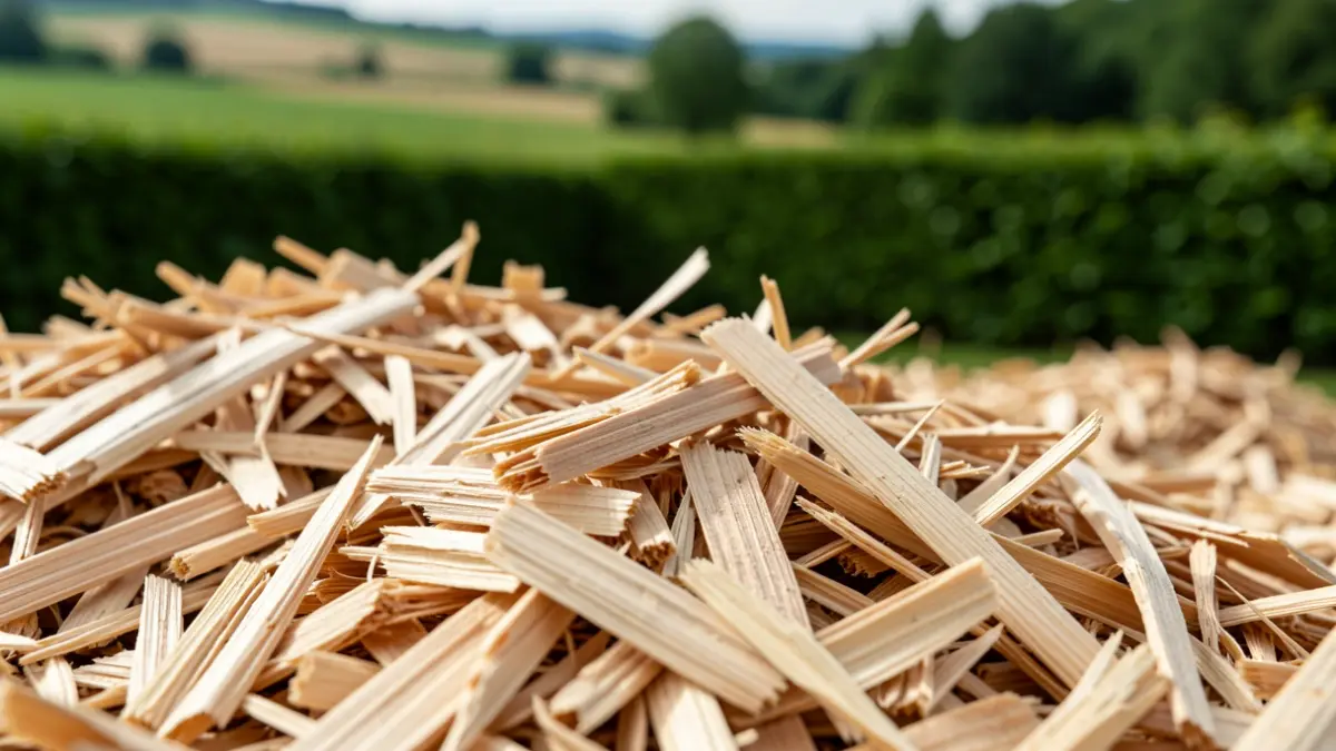 Generic image of forestry wood chips from hedge management.