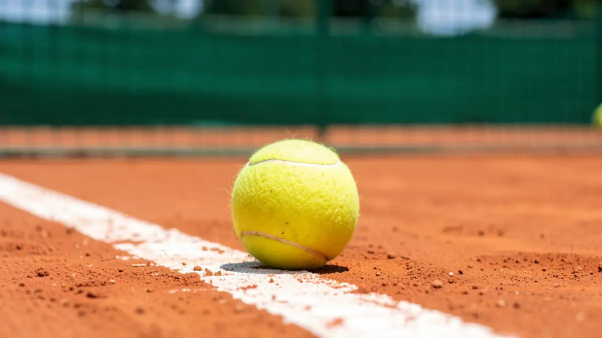 Generic image of a tennis ball on a court.