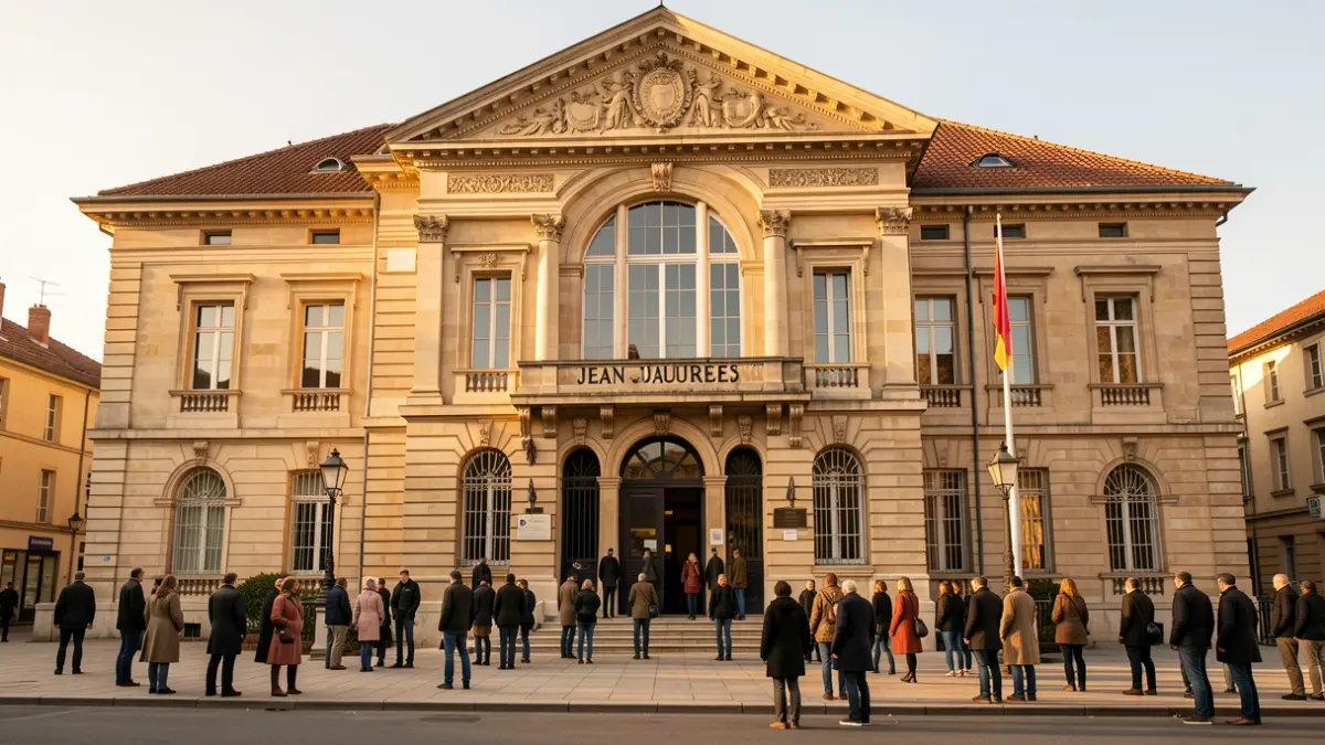 Facade of the Jean Jaurès school in Vienne, France.