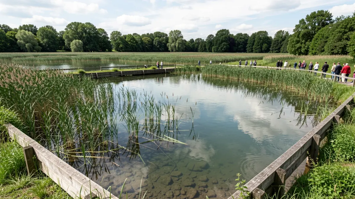 Generic image of a body of water with a preserved reed bed, reflecting the sky.