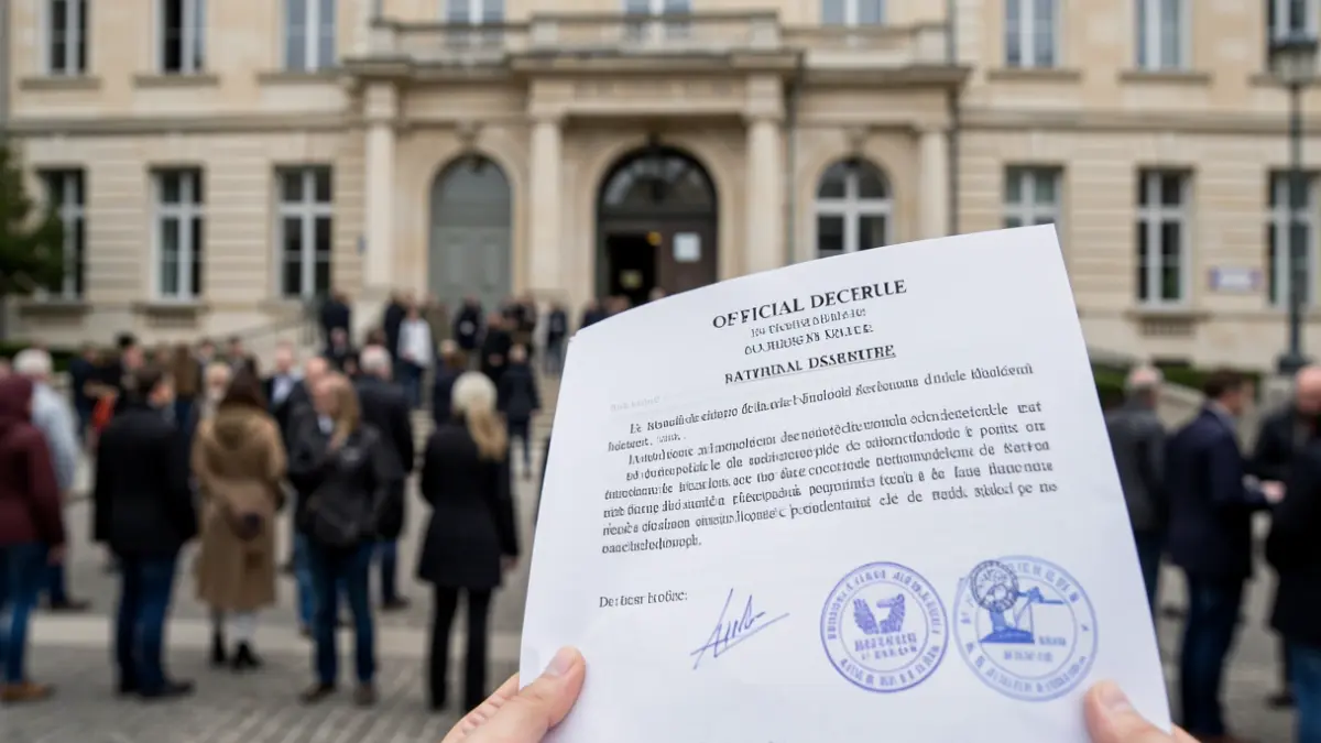 Generic image of an official decree rejecting a natural disaster.