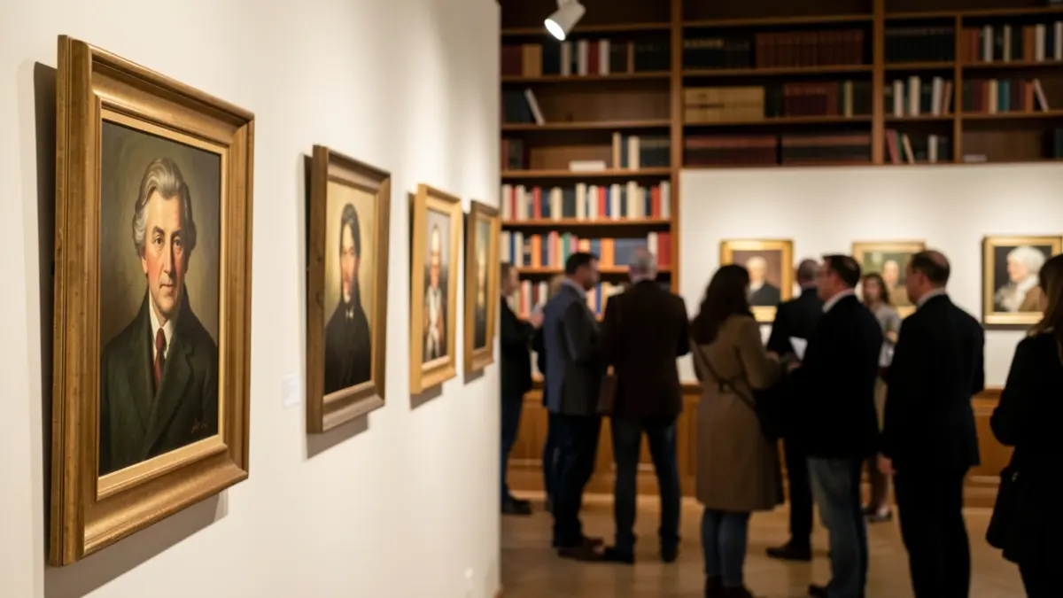 Generic image of a portrait exhibition in a cultural space.