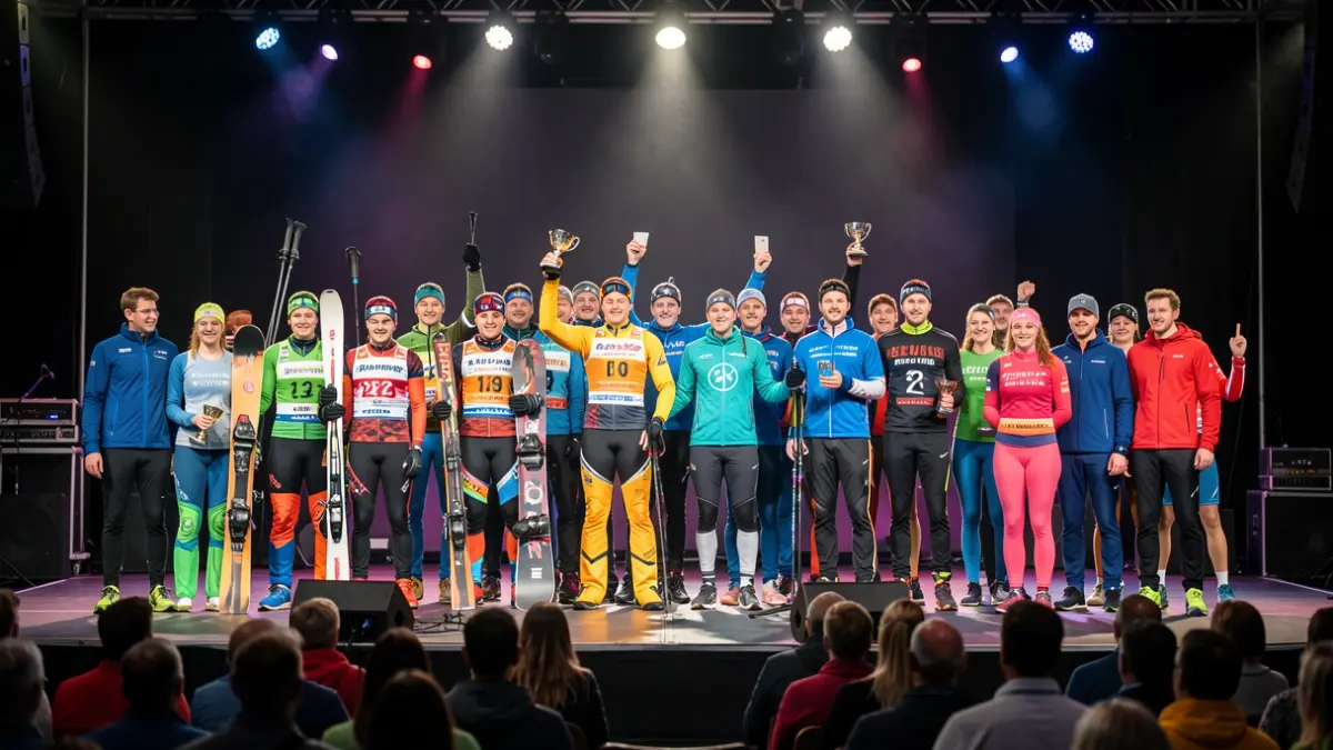 Image générique de sportifs récompensés lors d'une cérémonie.