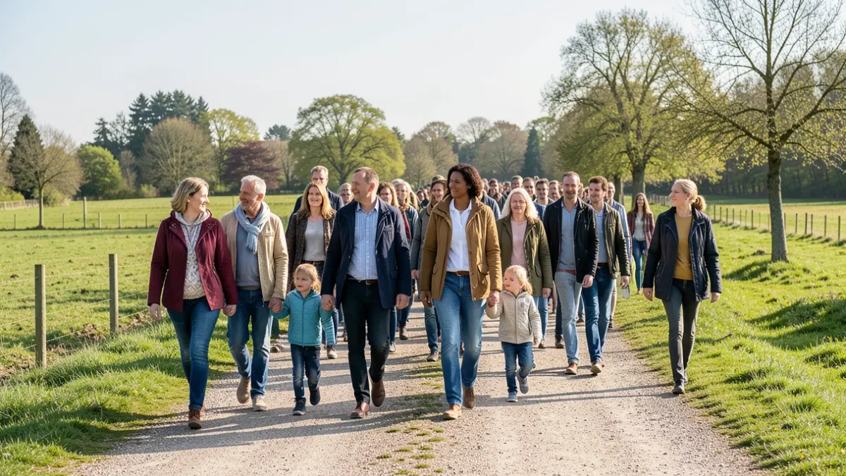 Generic image of people walking together for a cause.