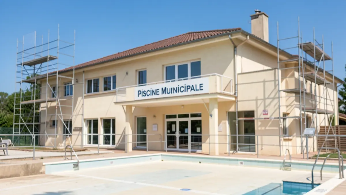 Piscine municipale de Moirans en cours de réhabilitation.