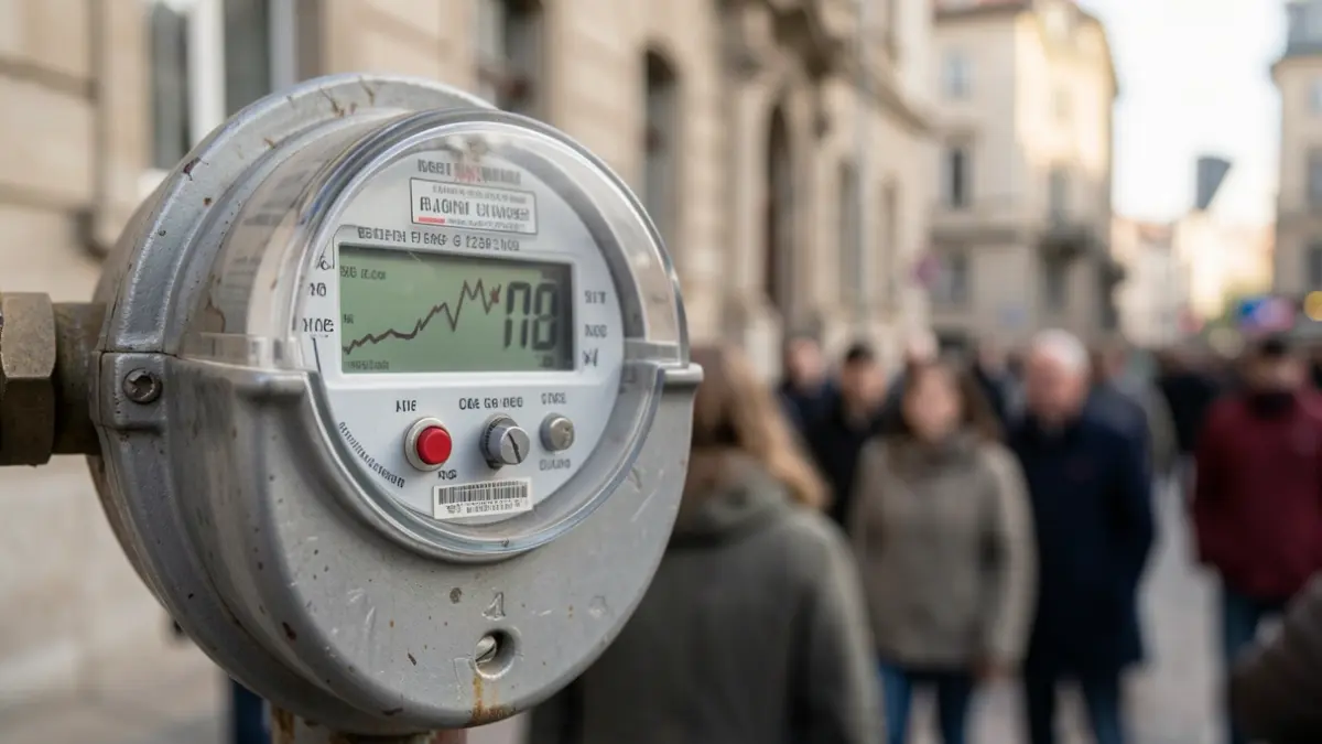 Generic image of a water meter with a digital display.