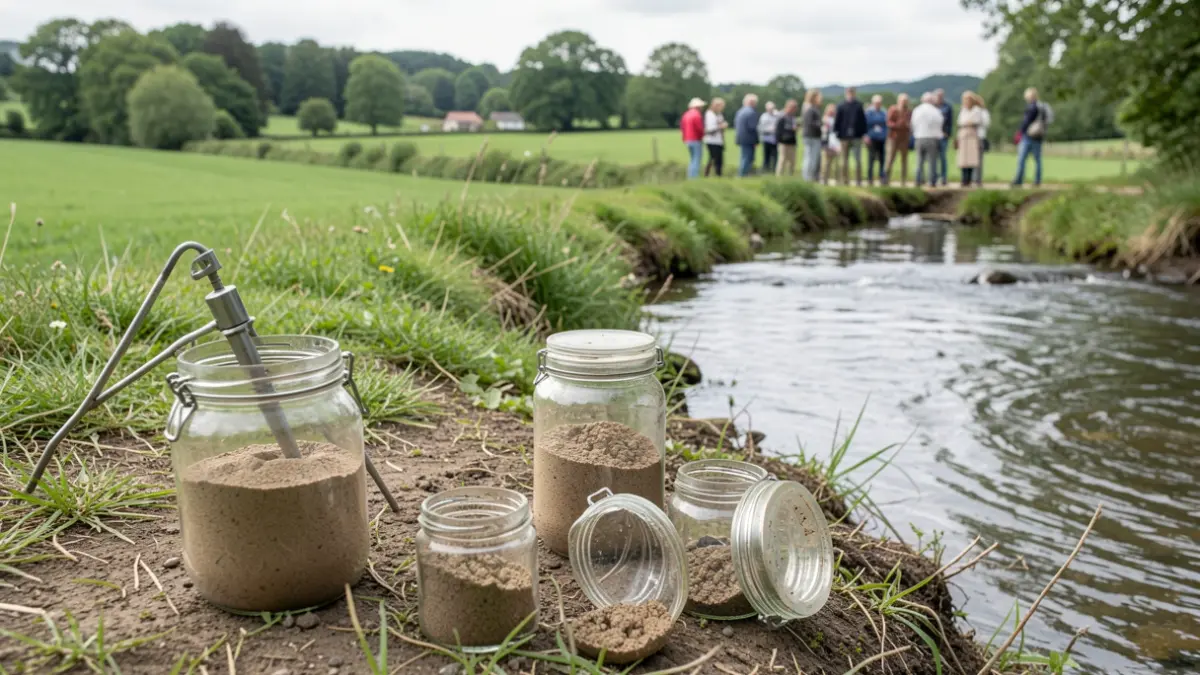Sediment samples collected by BRGM in a Morancé stream.