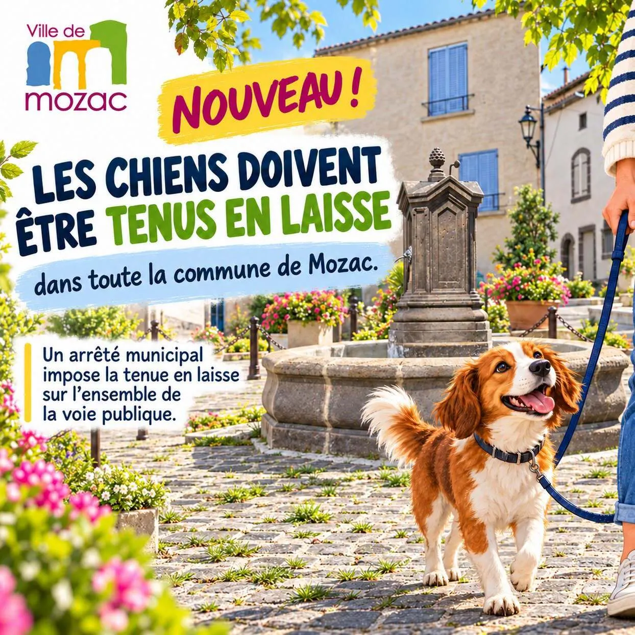 Mozac rend obligatoire la laisse pour les chiens dans tout le domaine public