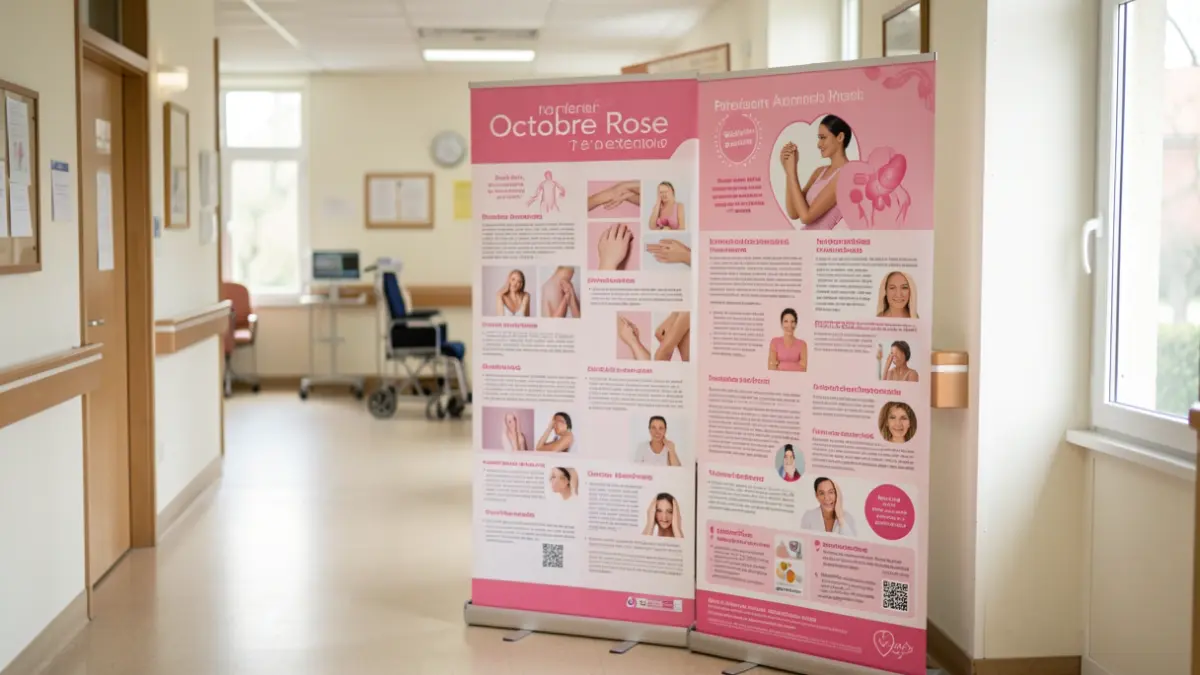 Octobre Rose prevention stand at the Montélimar Hospital Center.