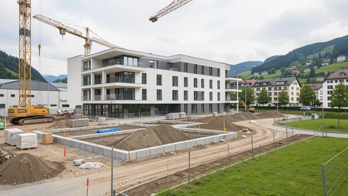 Laying of the first stone for the Le Silicium housing development on the former Vetrotex industrial site in Chambéry.