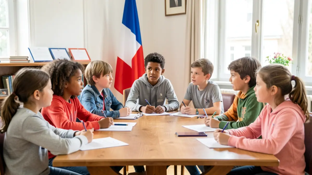 Generic image of a children's municipal council in discussion.