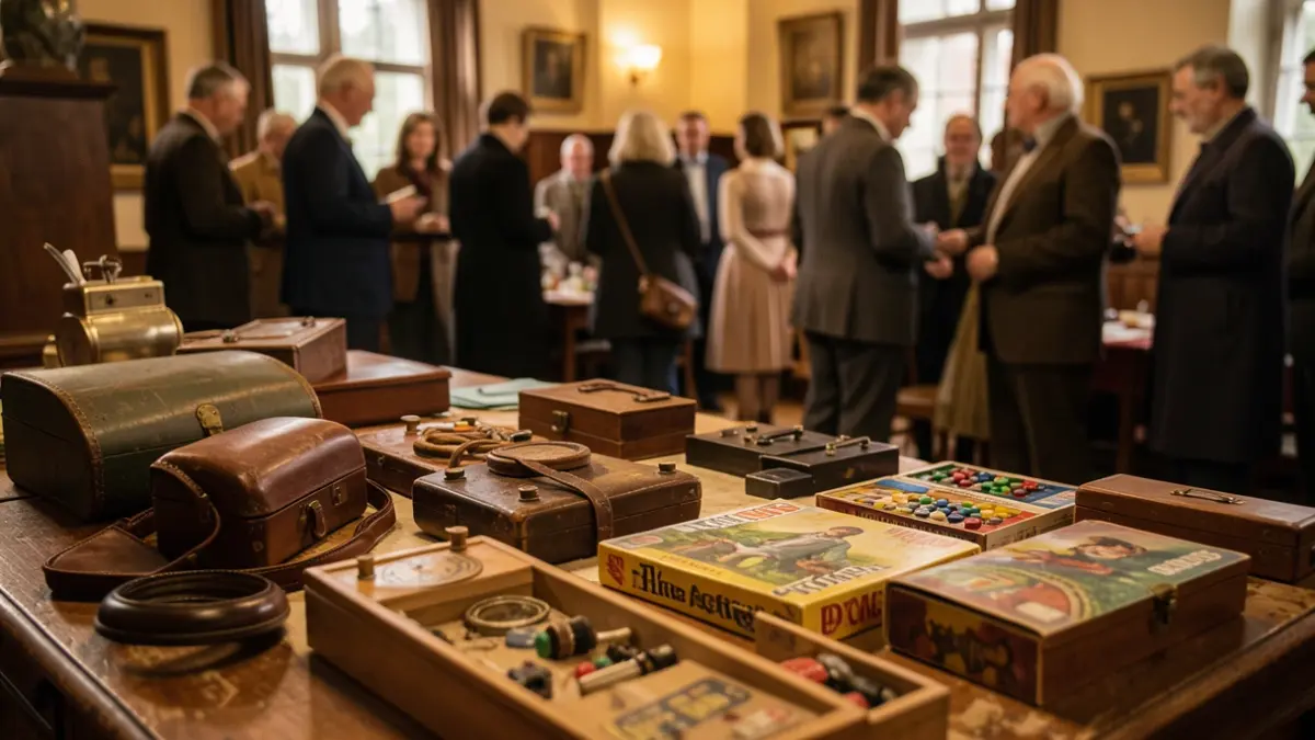 Vintage objects and old games displayed during the Blue Week in Quincieux.