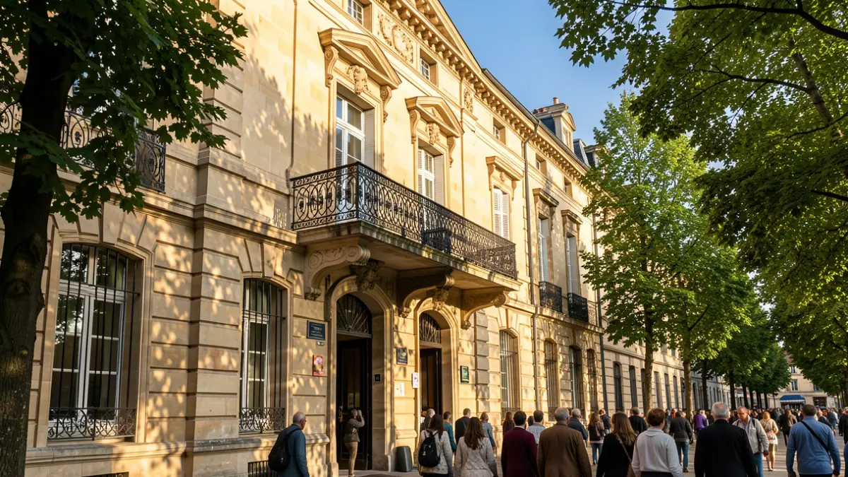 Generic image of a town hall facade with an ornate balcony and surrounding trees.