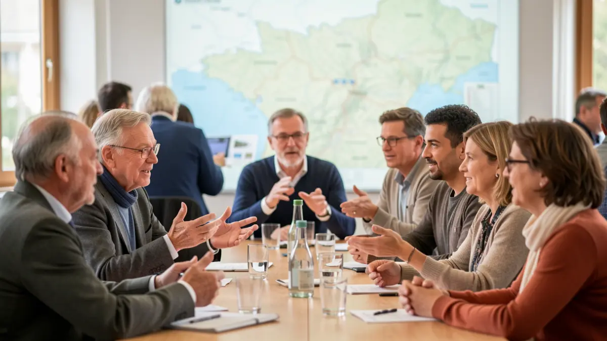 Image générique de citoyens participant à une réunion de développement territorial.