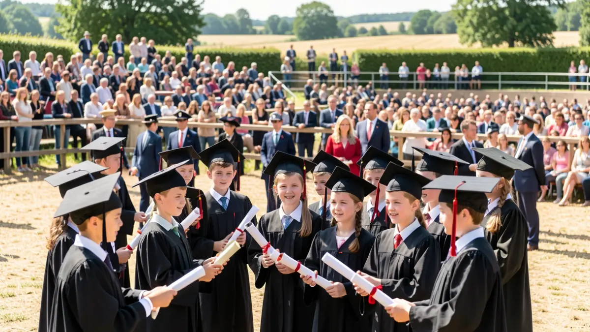 Generic image of a diploma award ceremony at a racecourse.