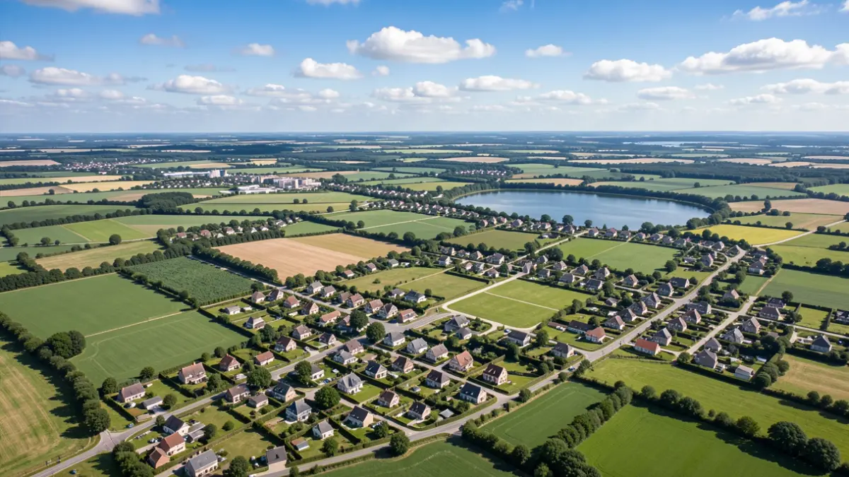 Aerial view of the Grand Lac territory for the PLUi revision.