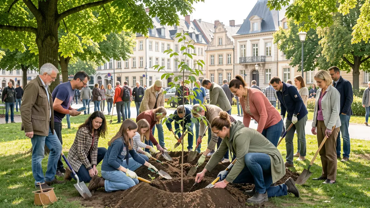 Generic image of citizens participating in a tree planting event in a municipal park.