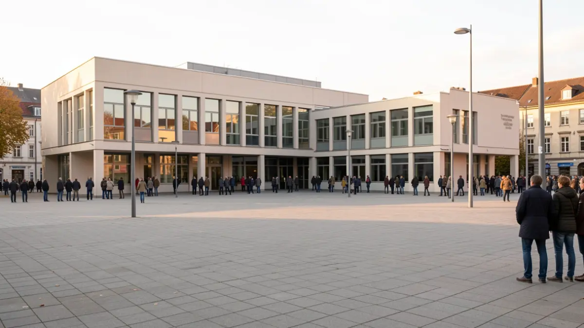 Generic image of a socio-cultural center and its esplanade.