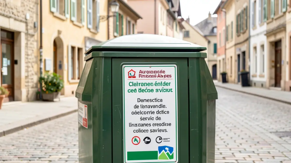 Generic image of a public waste bin in a French town, indicating a change in waste collection.