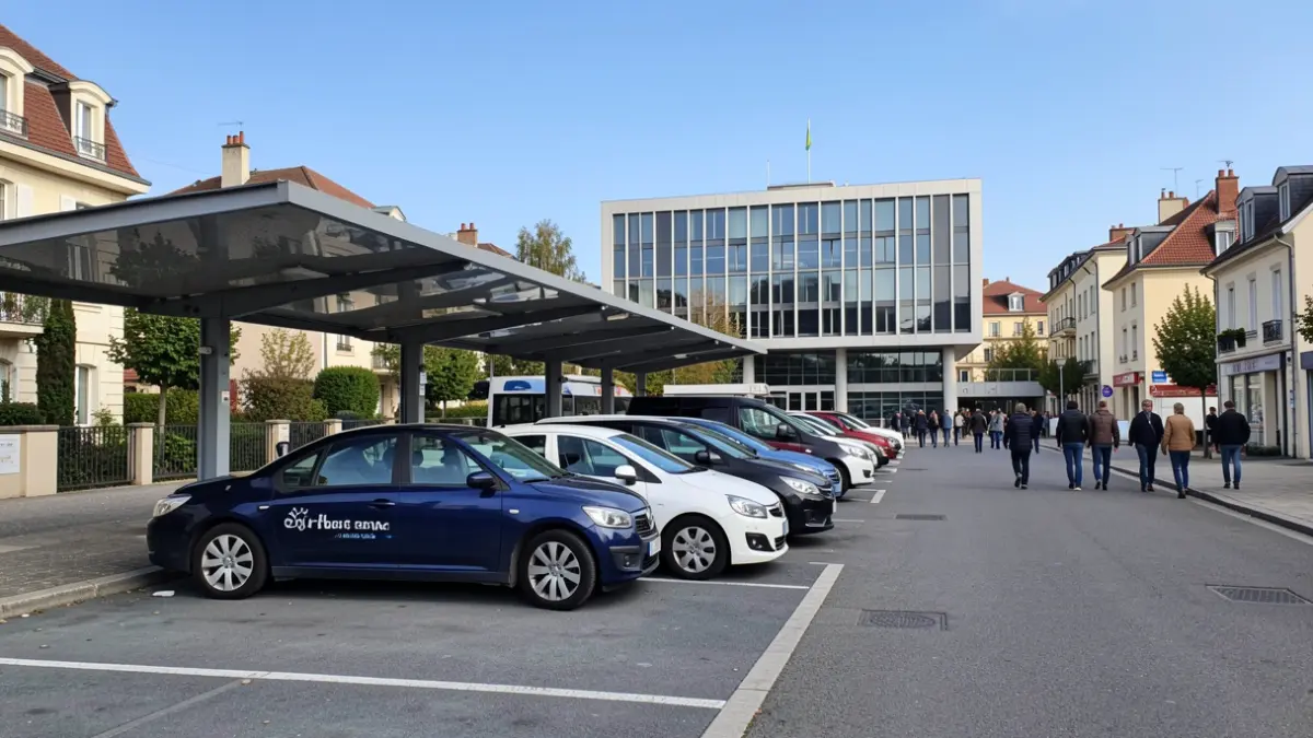 Generic image of car-sharing stations in a French town.