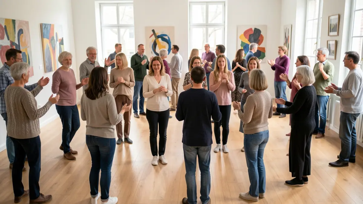 Generic image of a therapeutic dance workshop during the Mental Health Information Weeks.
