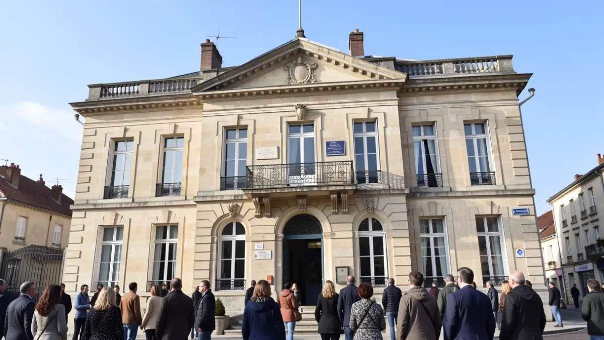 Facade of the La Talaudière town hall, Place Jean Moulin.