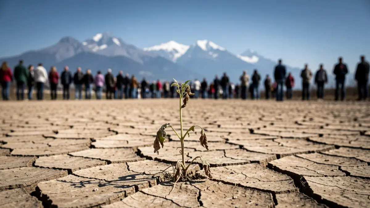 Generic image of drought in the French Alps.