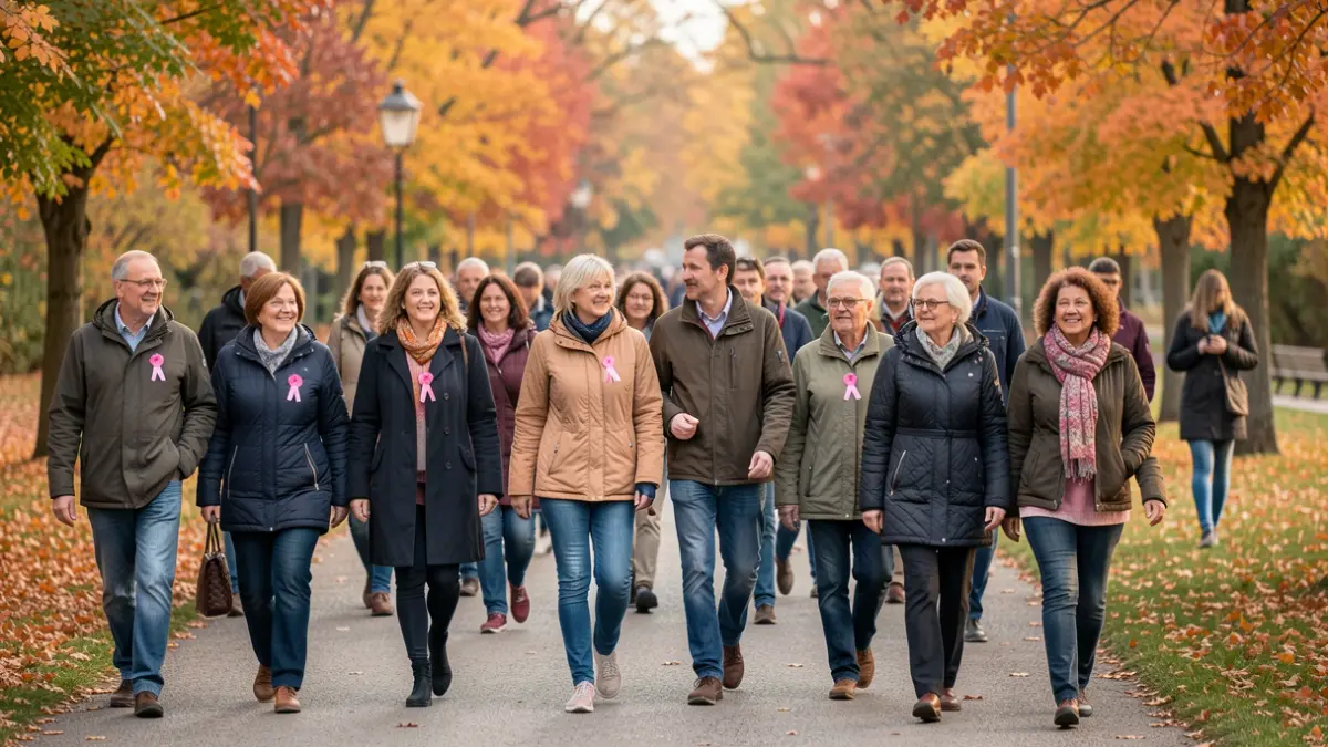 Generic image of a solidarity walk in autumn.