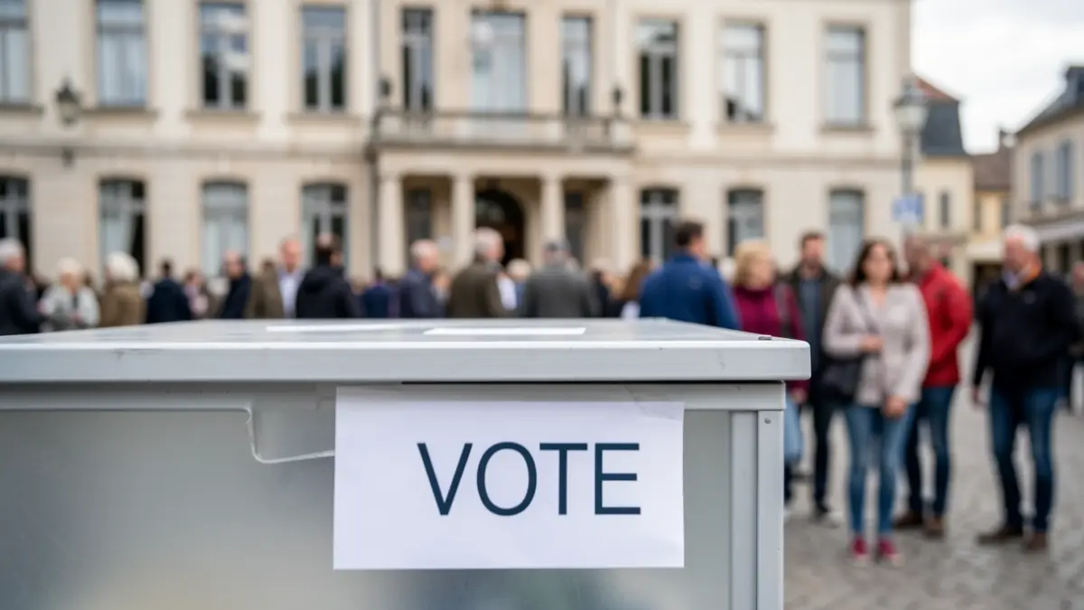 Ballot box in front of the Villars town hall.