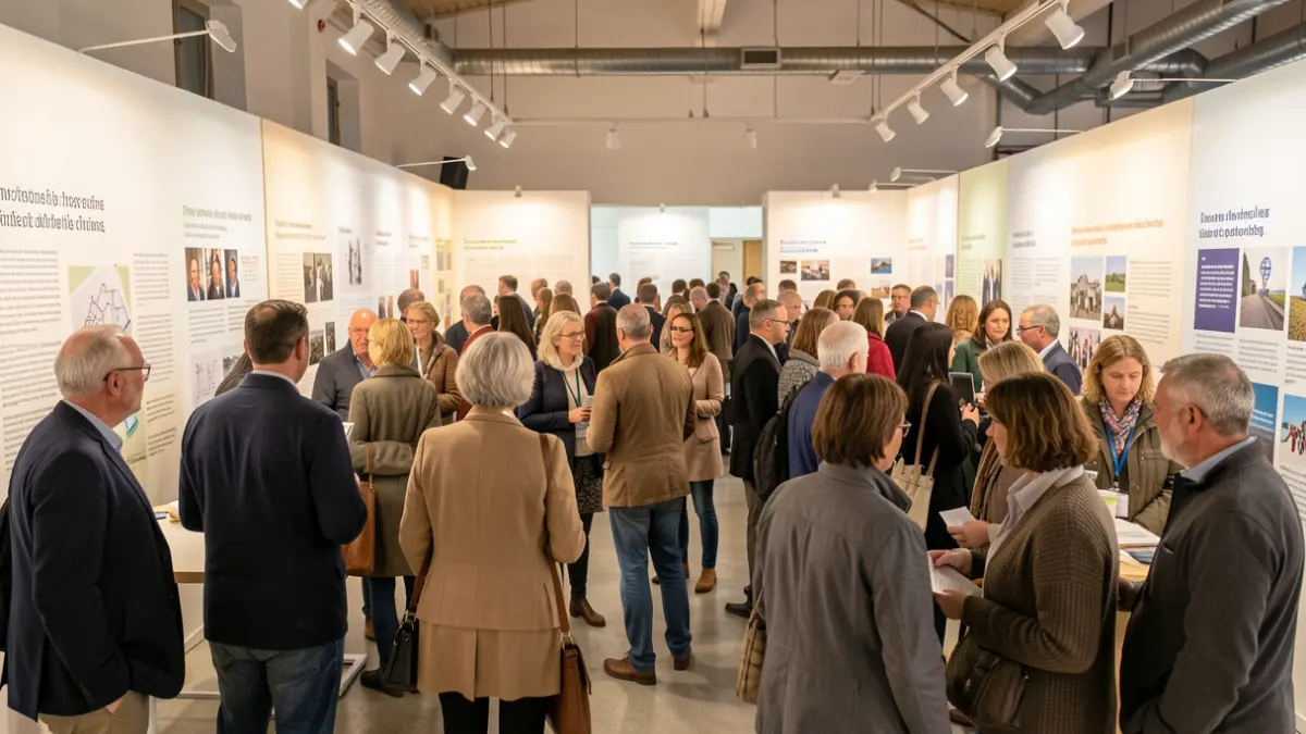 Image générique d'une exposition sur les violences intrafamiliales et conjugales, avec des panneaux d'information et une atmosphère de sensibilisation.